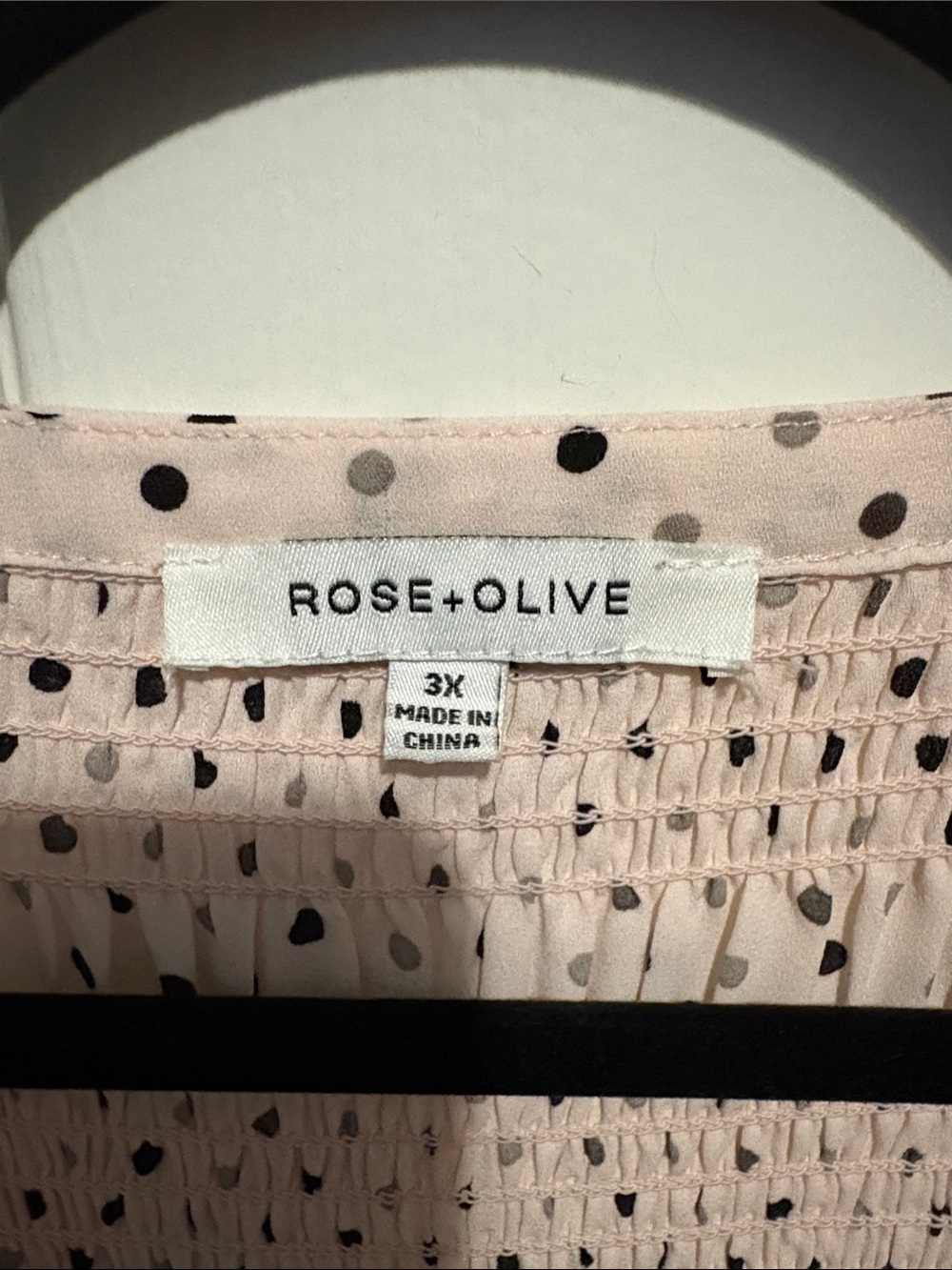 Rose & Olive Blush Polka Dot Button-Front Blouse - Picture 2 of 7